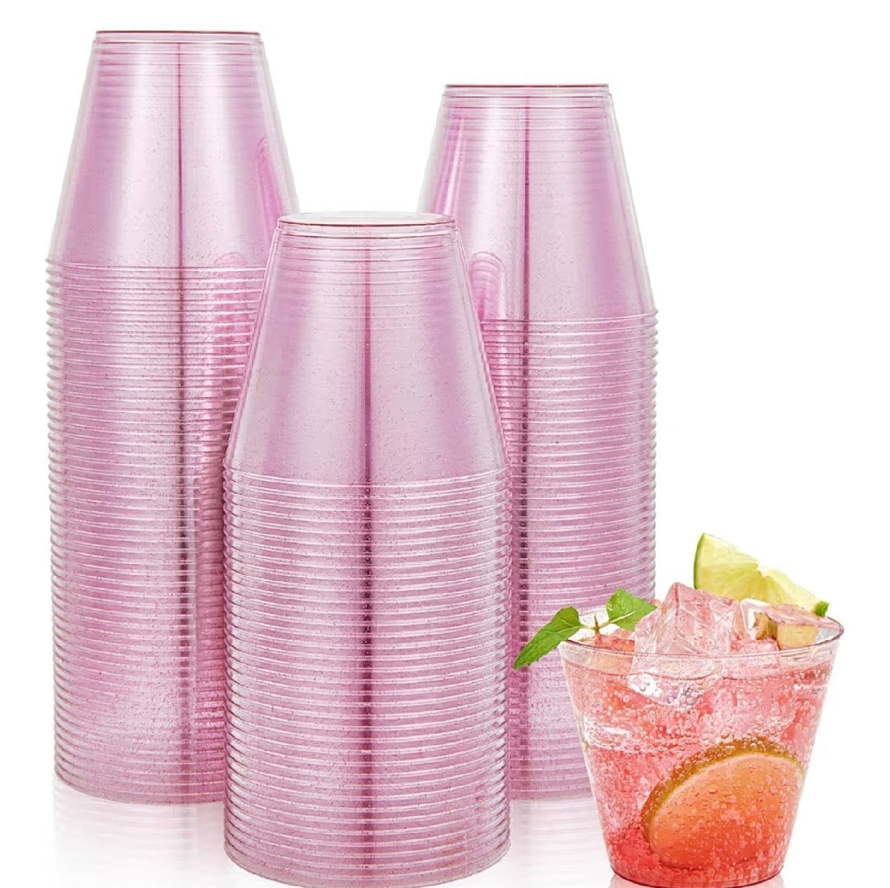 JOLLY CHEF 9 oz Purple Plastic Cups, 100 Pack Party Glasses