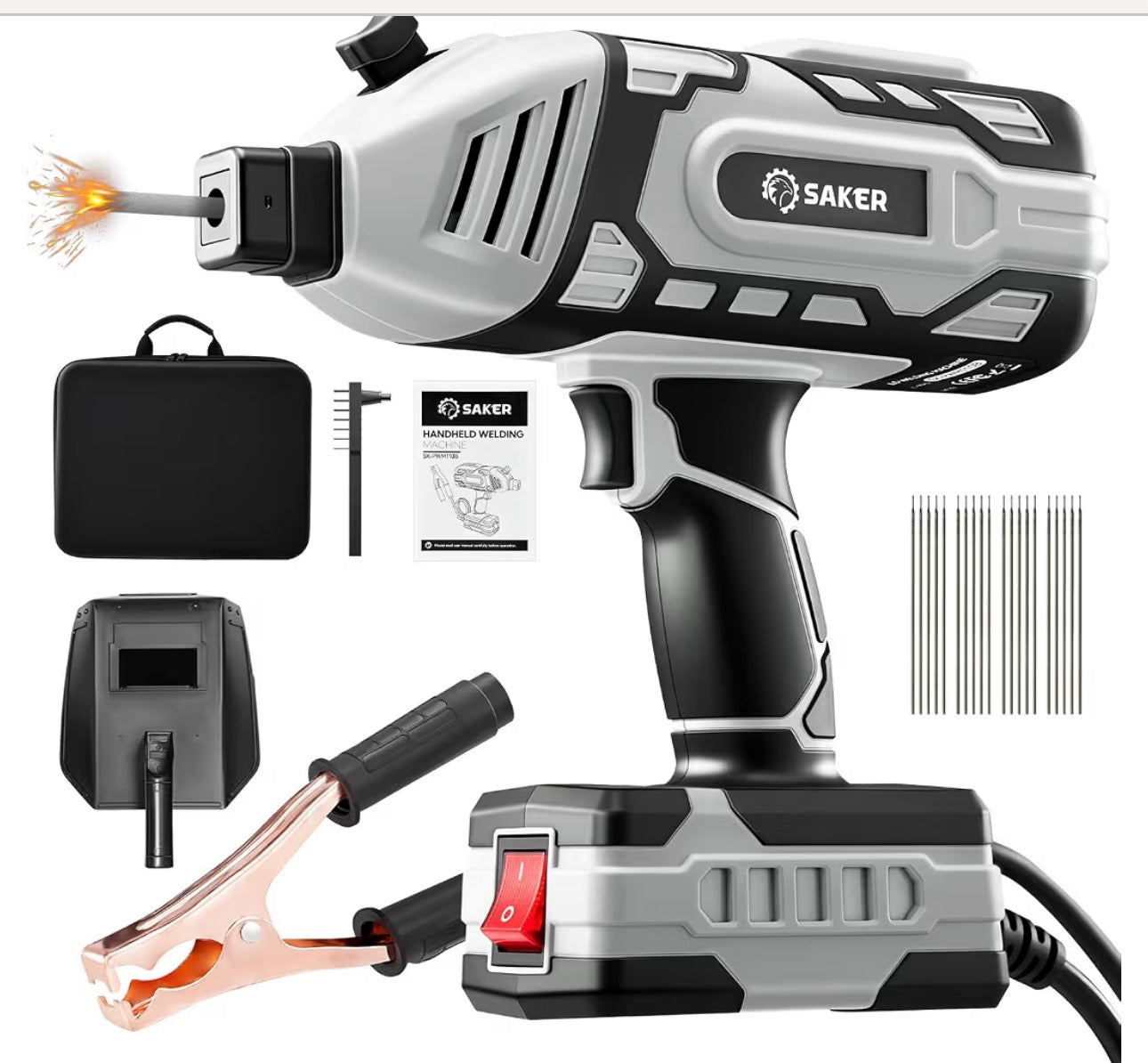 Saker Portable Electric Welding Machine, Rods (Grey)