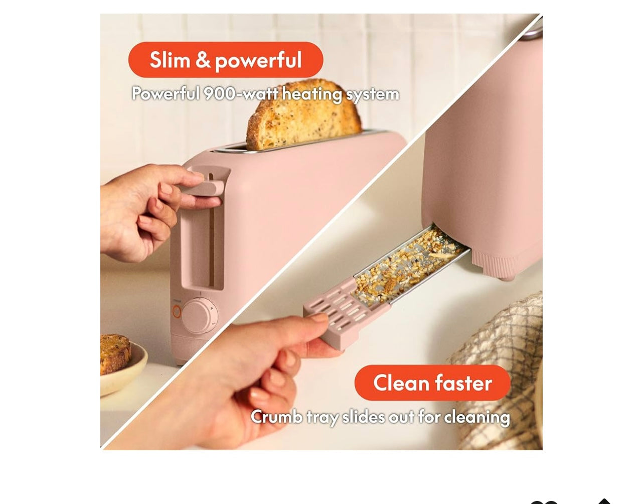 Bella 2-Slice Slim Toaster. Color Plum.
