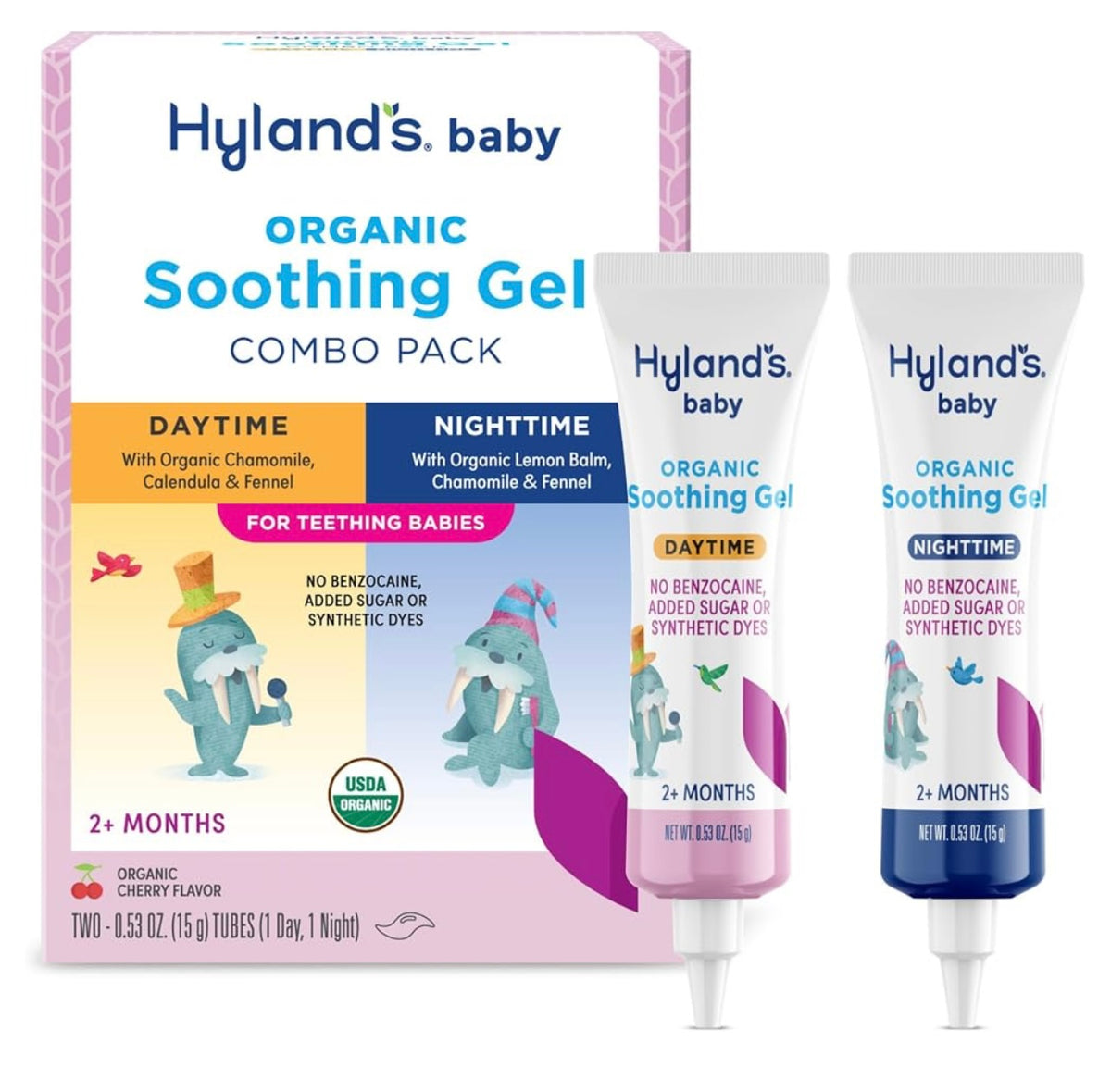 Hyland's Baby Soothing Gel for Teething Babies, Organic, Day/Night 2-Pack. Exp April 2028.