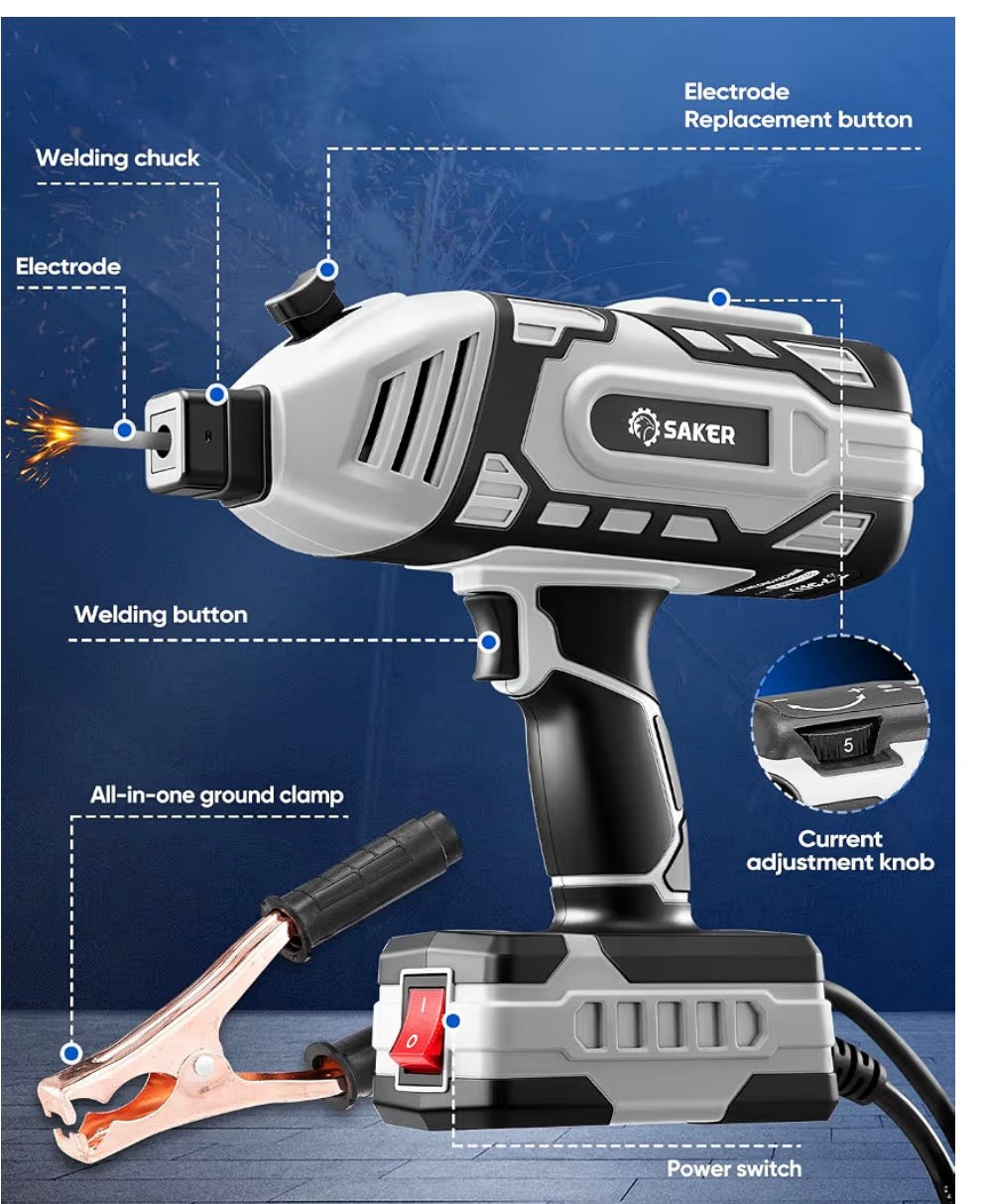 Saker Portable Electric Welding Machine, Rods (Grey)
