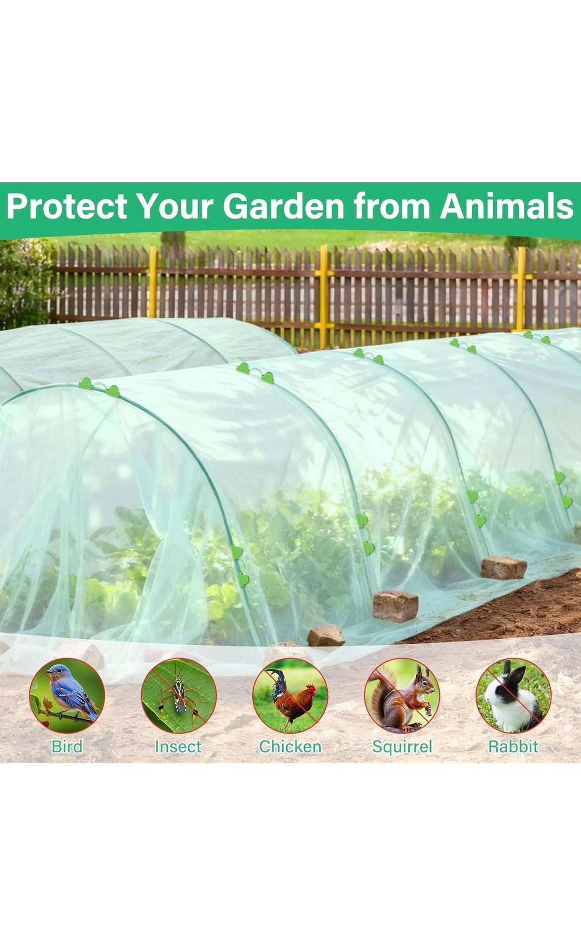 Mesh netting kit for garden beds