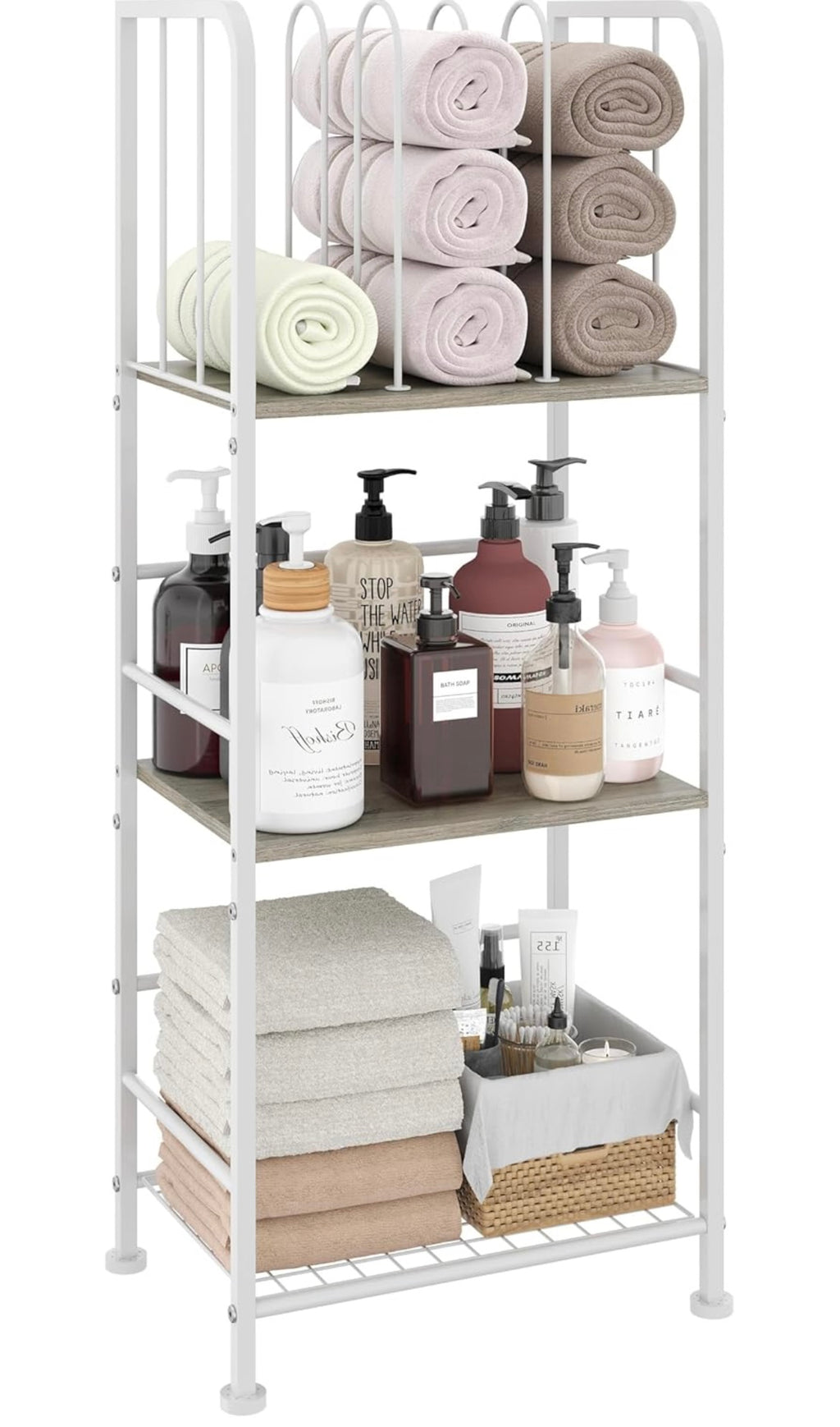 Towel rack free standing 3 tier