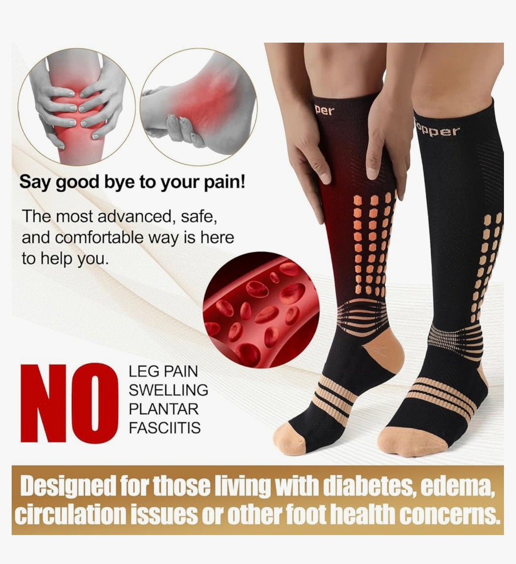 Neenca YSW004 Copper Compression Socks.
