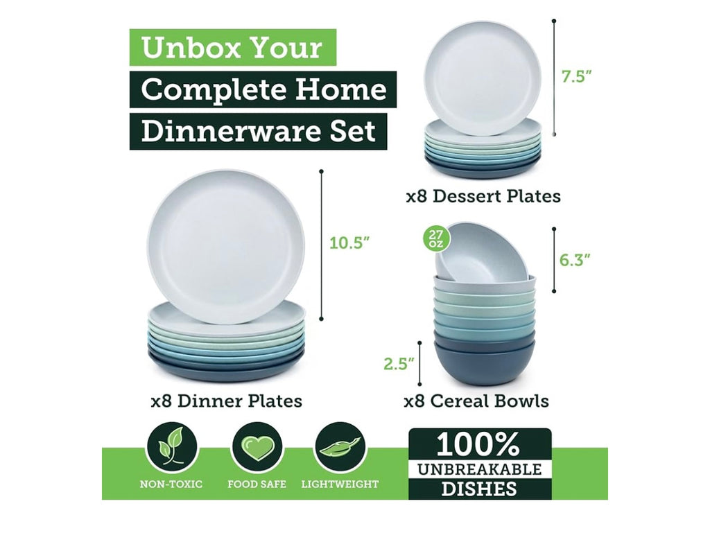 Grow Forward Wheat Straw Dinnerware Set.