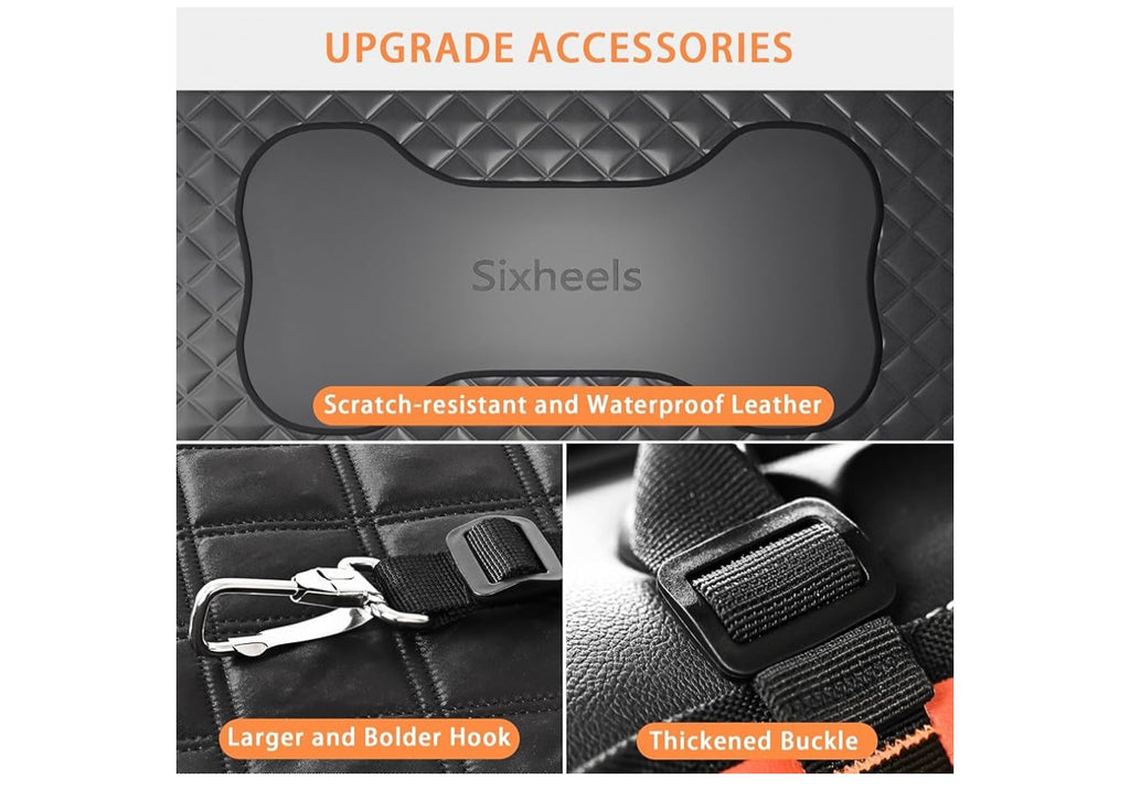 Sixheels Dog Car Seat Cover Back Seat Covers.