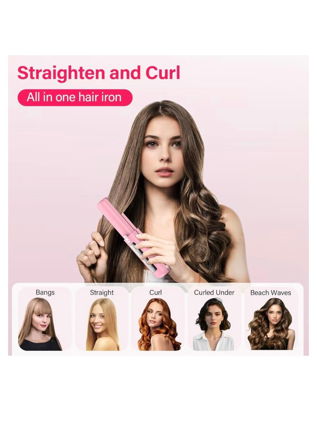 Cordless hair straightener and curler