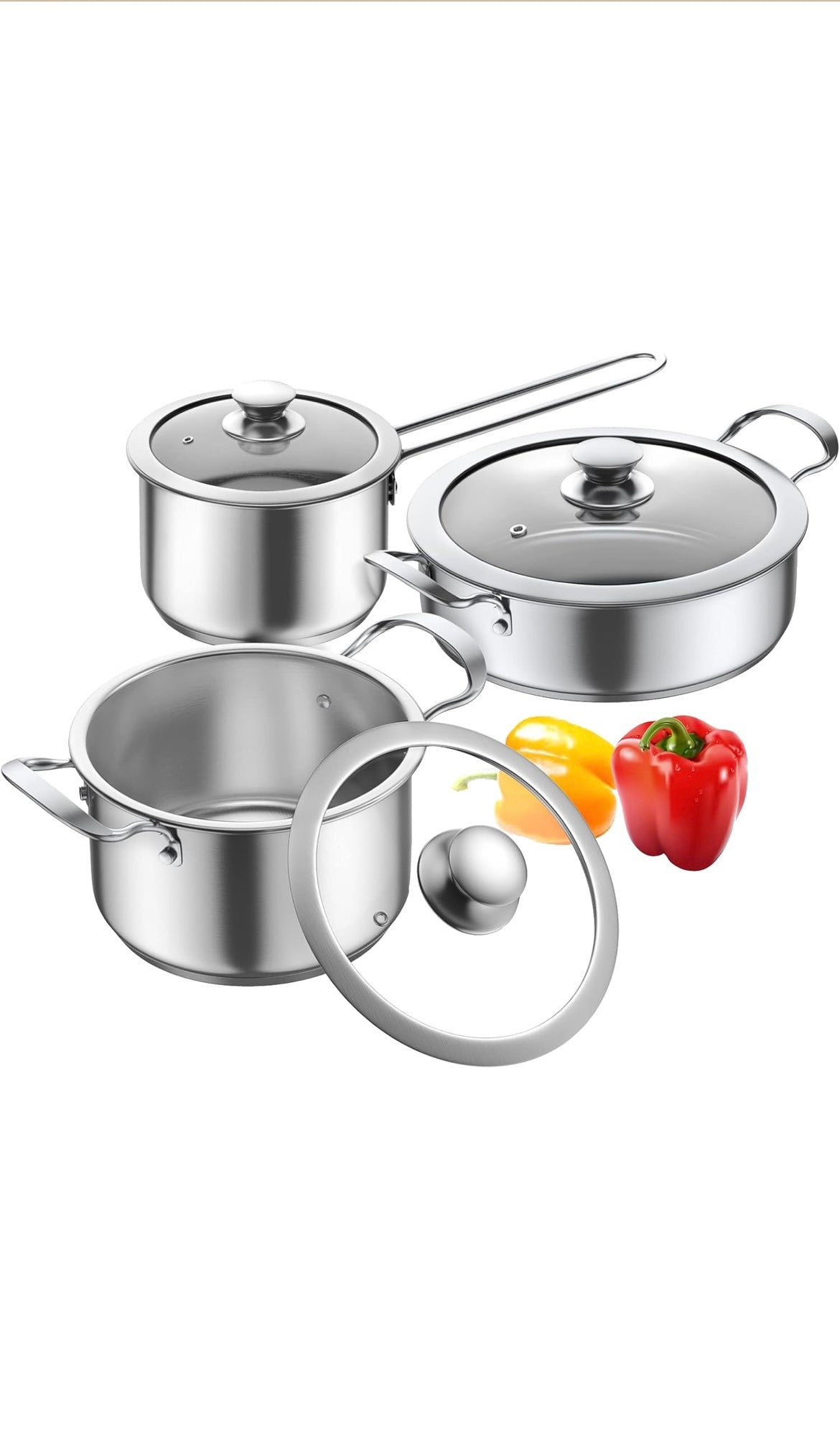Stainless steel pots and pan