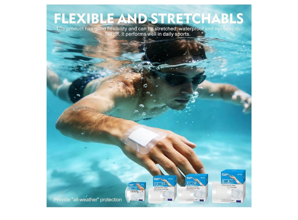 HTLARY Medical Transparent Film Dressing With Pad.