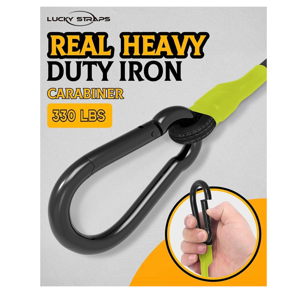 Lucky Straps 48 Inch Bungee Cords With Carabiner Hooks.