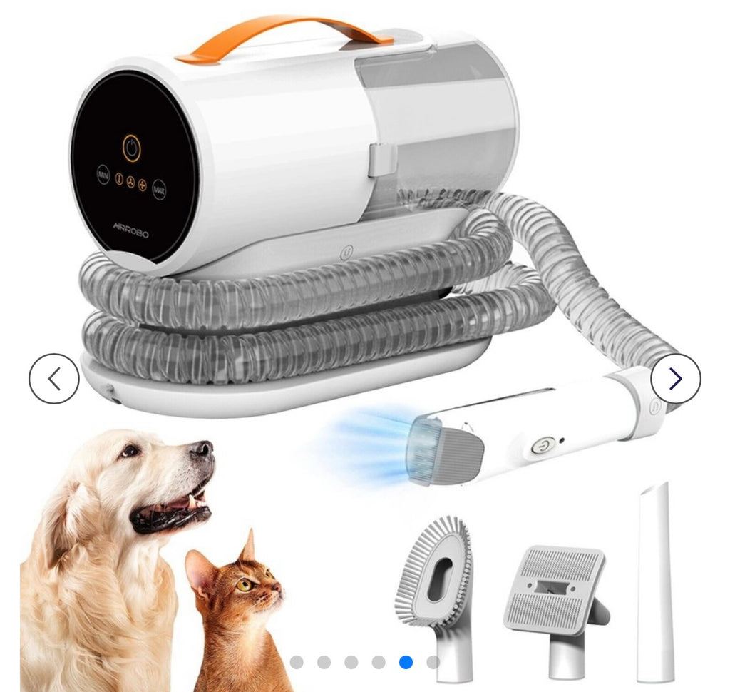 Airrobo PG100 Pet Grooming Vacuum with 5 Grooming Tools. And 12000Pa Suction Power