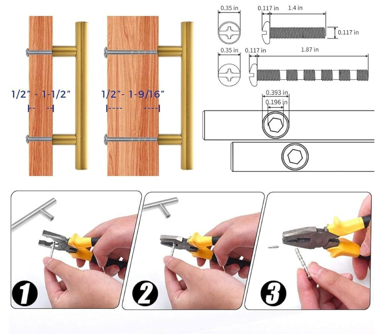 Gold Drawer pulls. Ravine Hardware.