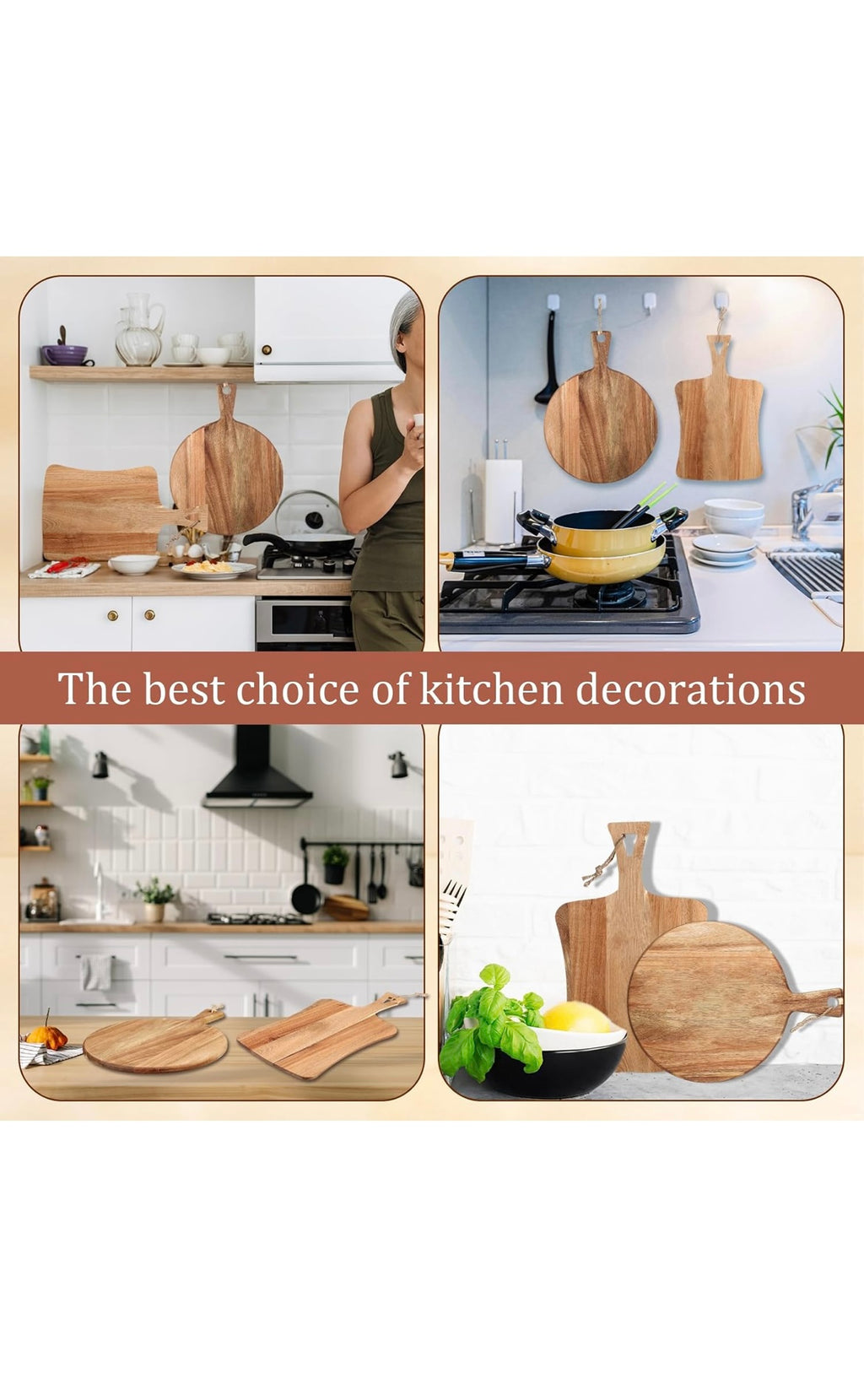 Hsei acacia wood cutting boards 2pcs
