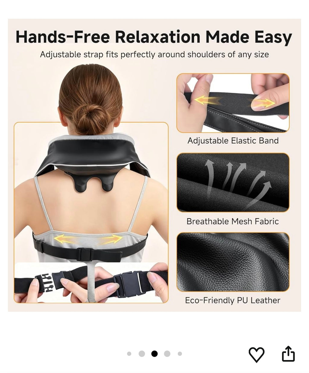 Neck and shoulder massager with heat