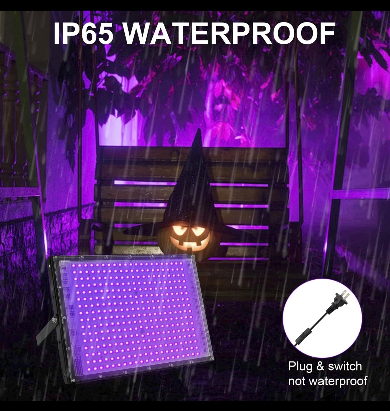 Waygor 300watt LED Black Flood Lights For Glow Parties.