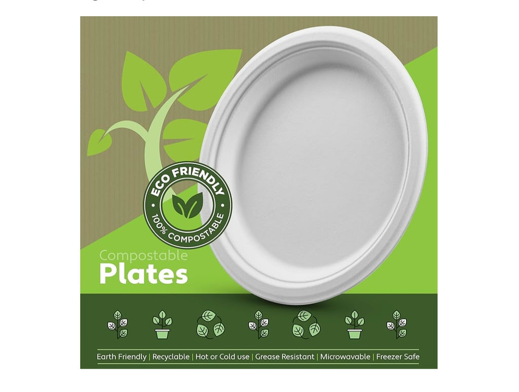 Munfix 150 Eco Friendly Compostable 9” plates.