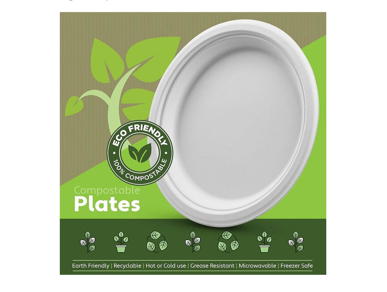 Munfix 150 Eco Friendly Compostable 9” plates.