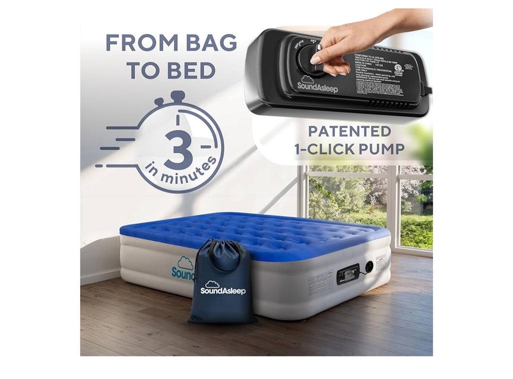 Sound Asleep Dream Series Air Mattress, Queen Size. Black.