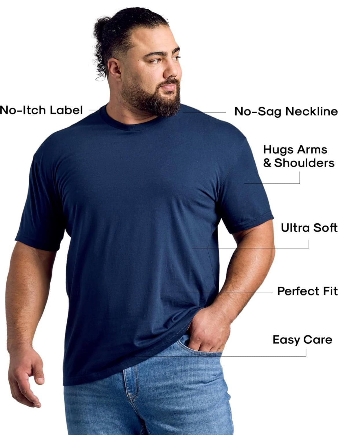 True Classic Mens T-Shirts, Short Sleeve Crew Neck T Shirts for Men 6 pack