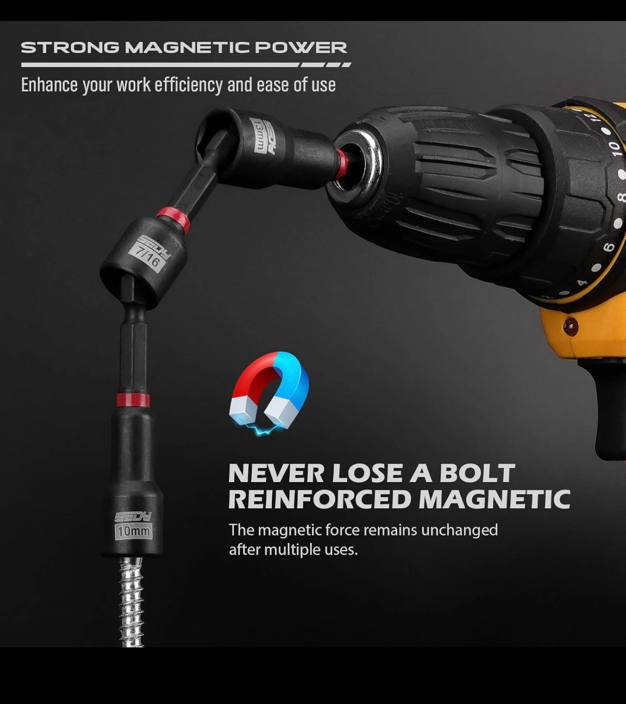 SEDY 80-piece Meteic and SAE 1/4” Magnetic Nut Driver Set.