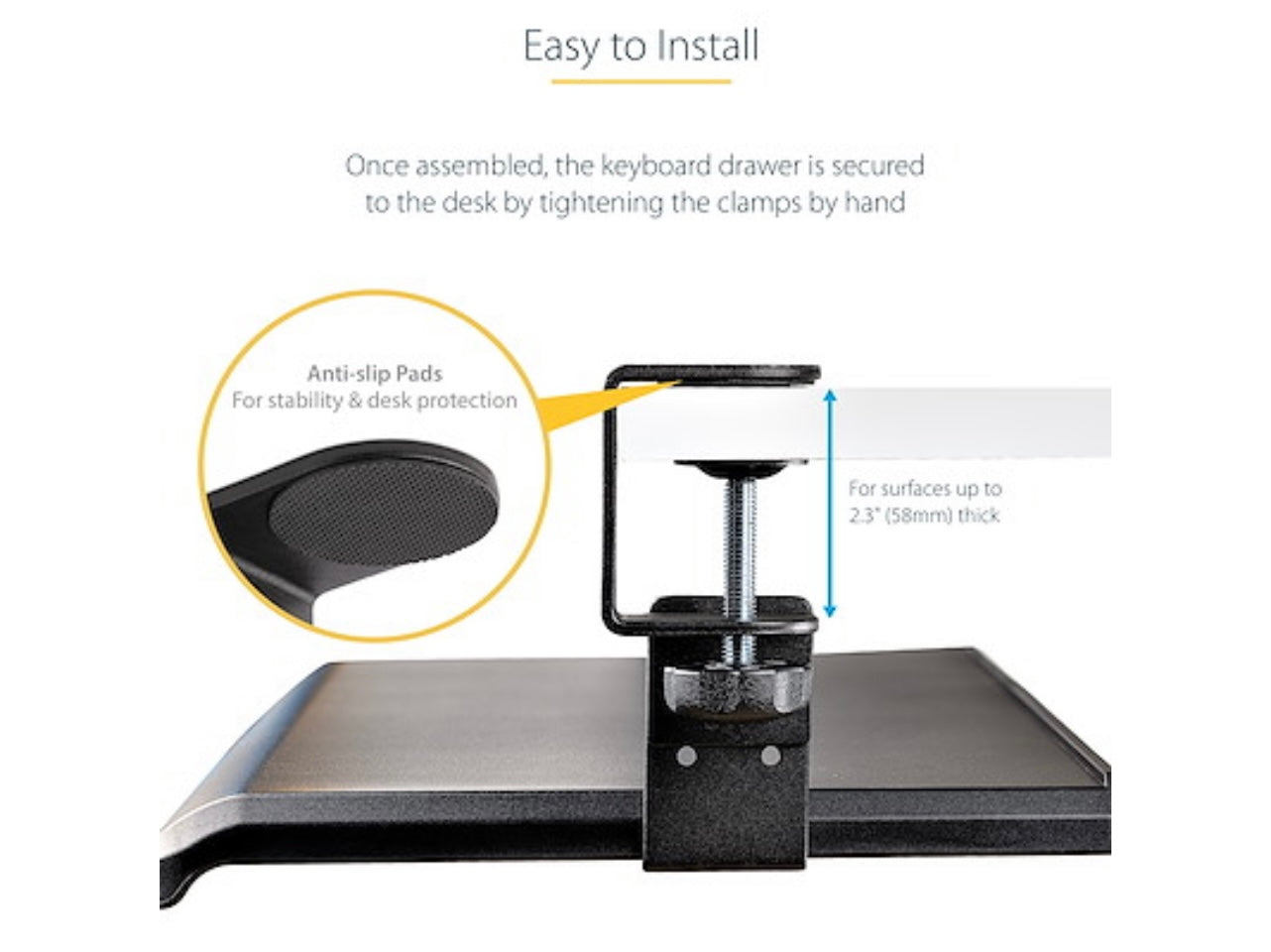 Supcline Clamp Keyboard Tray.