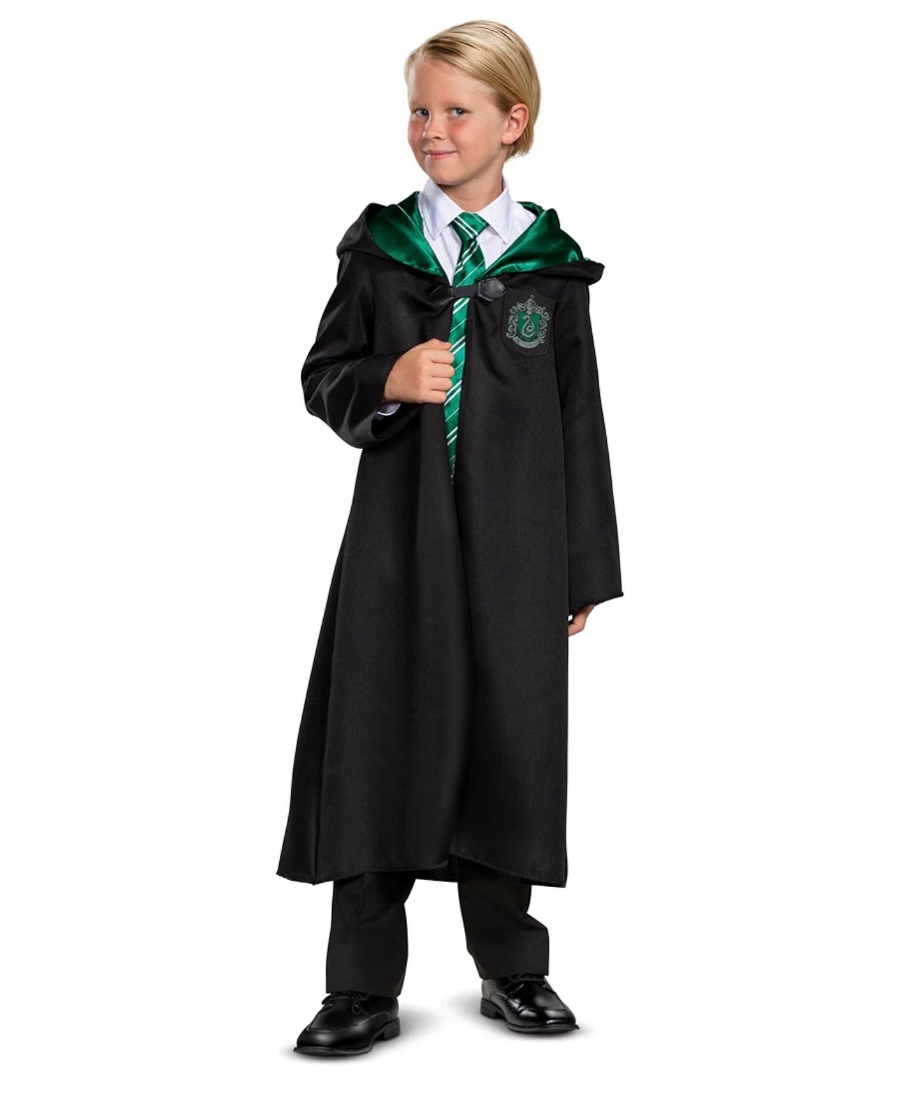 Harry Potter Slytherin Wizard Cloak with Tie. Kid size Med 7-8