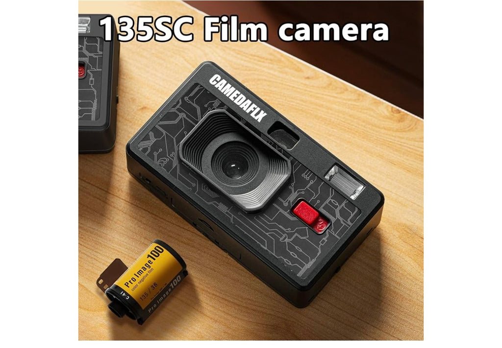 135SC Film Camera,35mm,Focus-Free,Reusable Film Camera with Built in Flash,Powered by AAA Battery(Film&Battery are not Included)