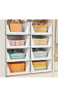 Stackable closet storage basket 5 pack