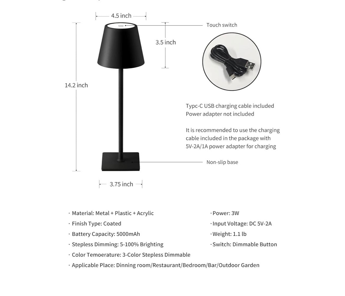 Cordless table lamp 2 pack