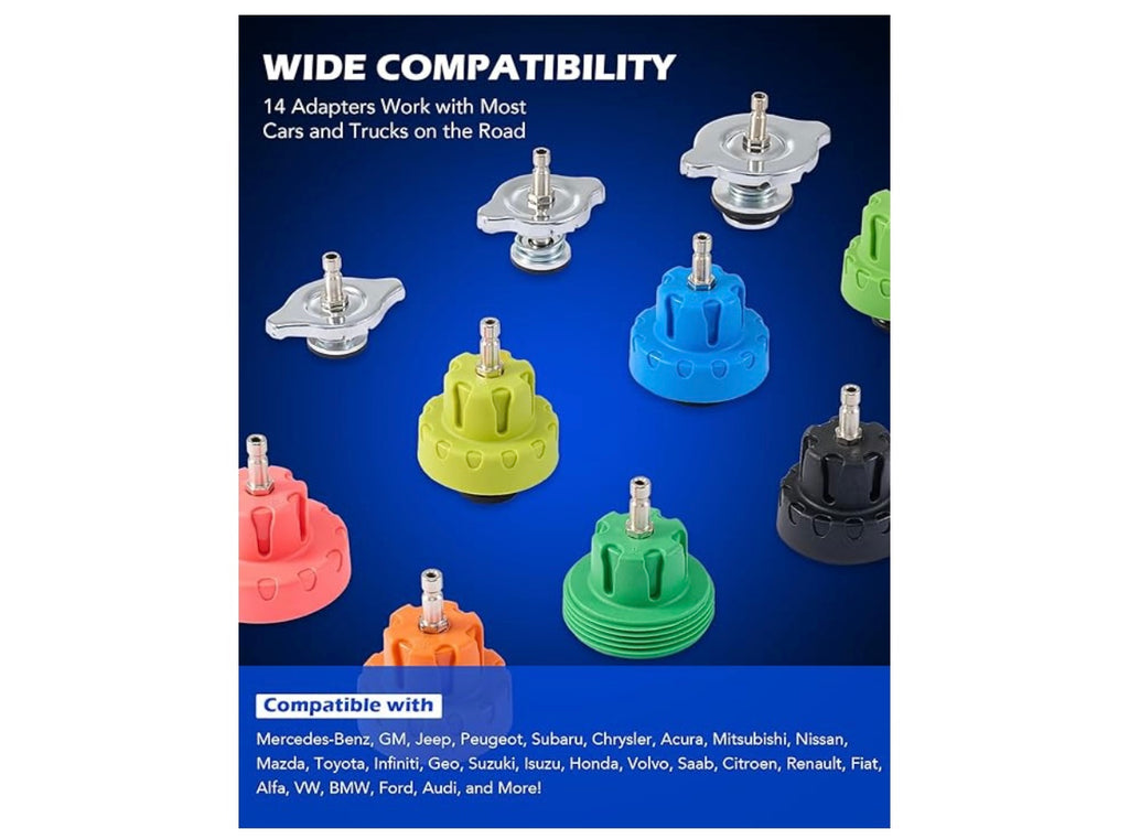 OMT 31-Piece Radiator Pressure Tester and Vacuum Filler Kit.