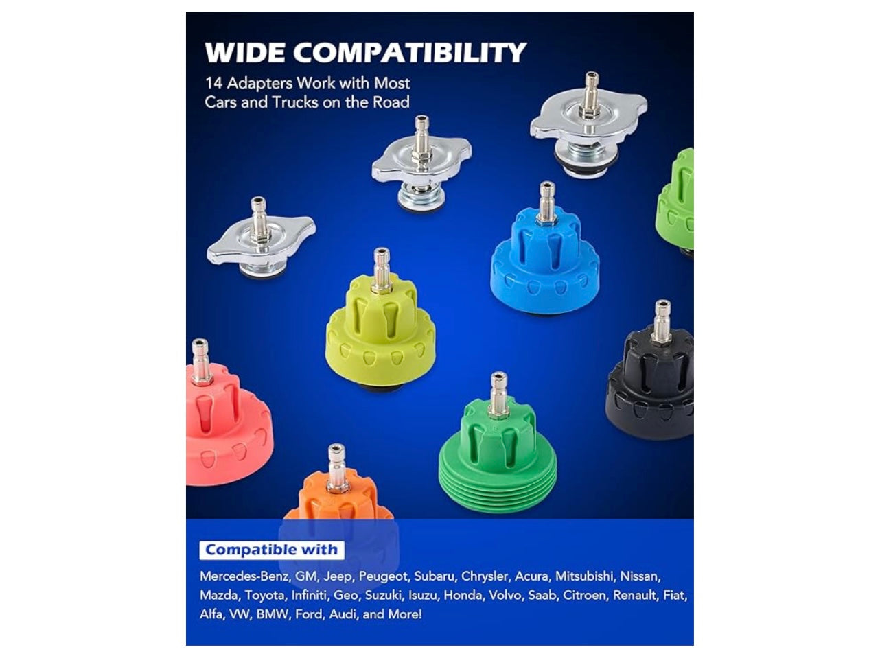 OMT 31-Piece Radiator Pressure Tester and Vacuum Filler Kit.