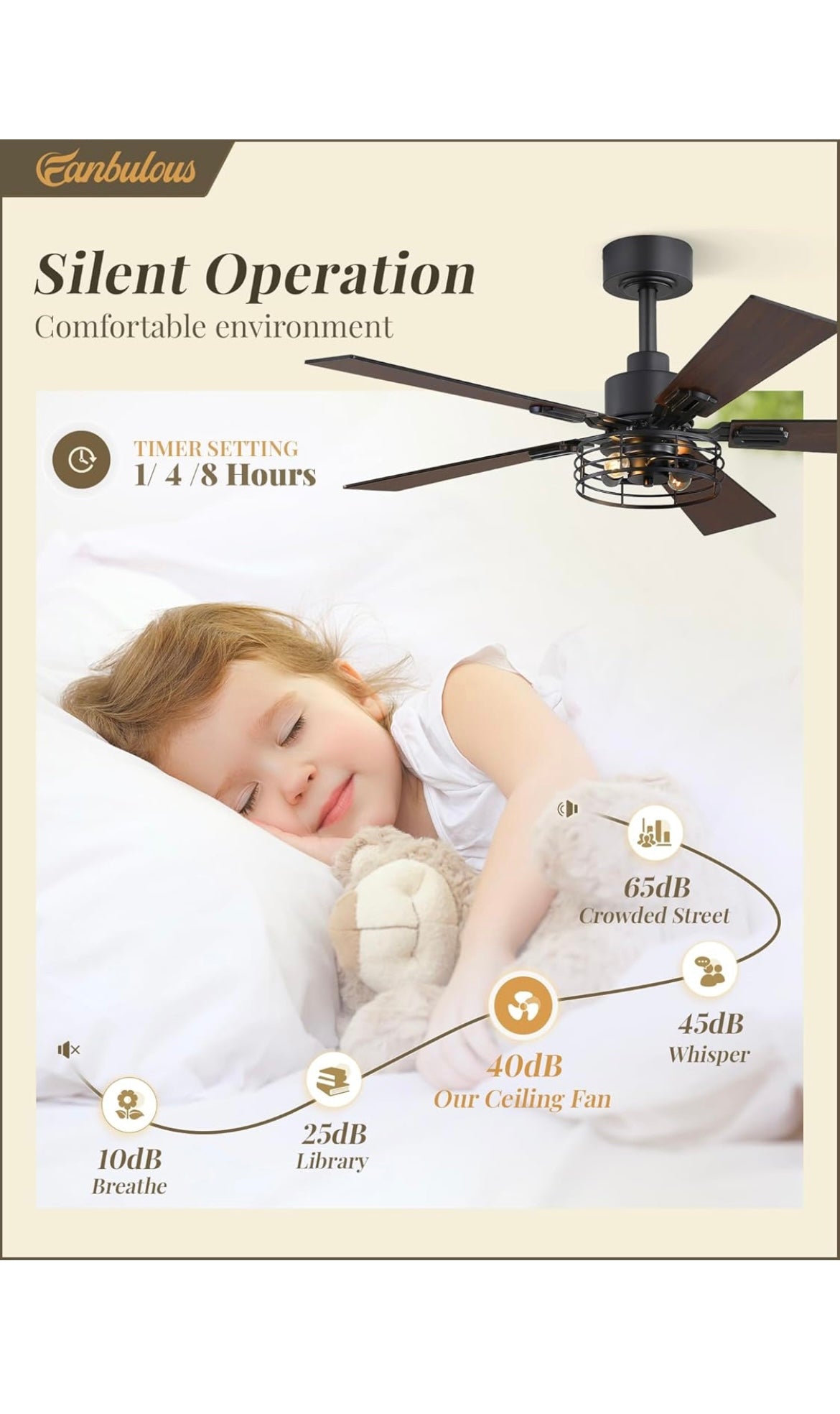 Ceiling fans 42 inch with lights 2 pack