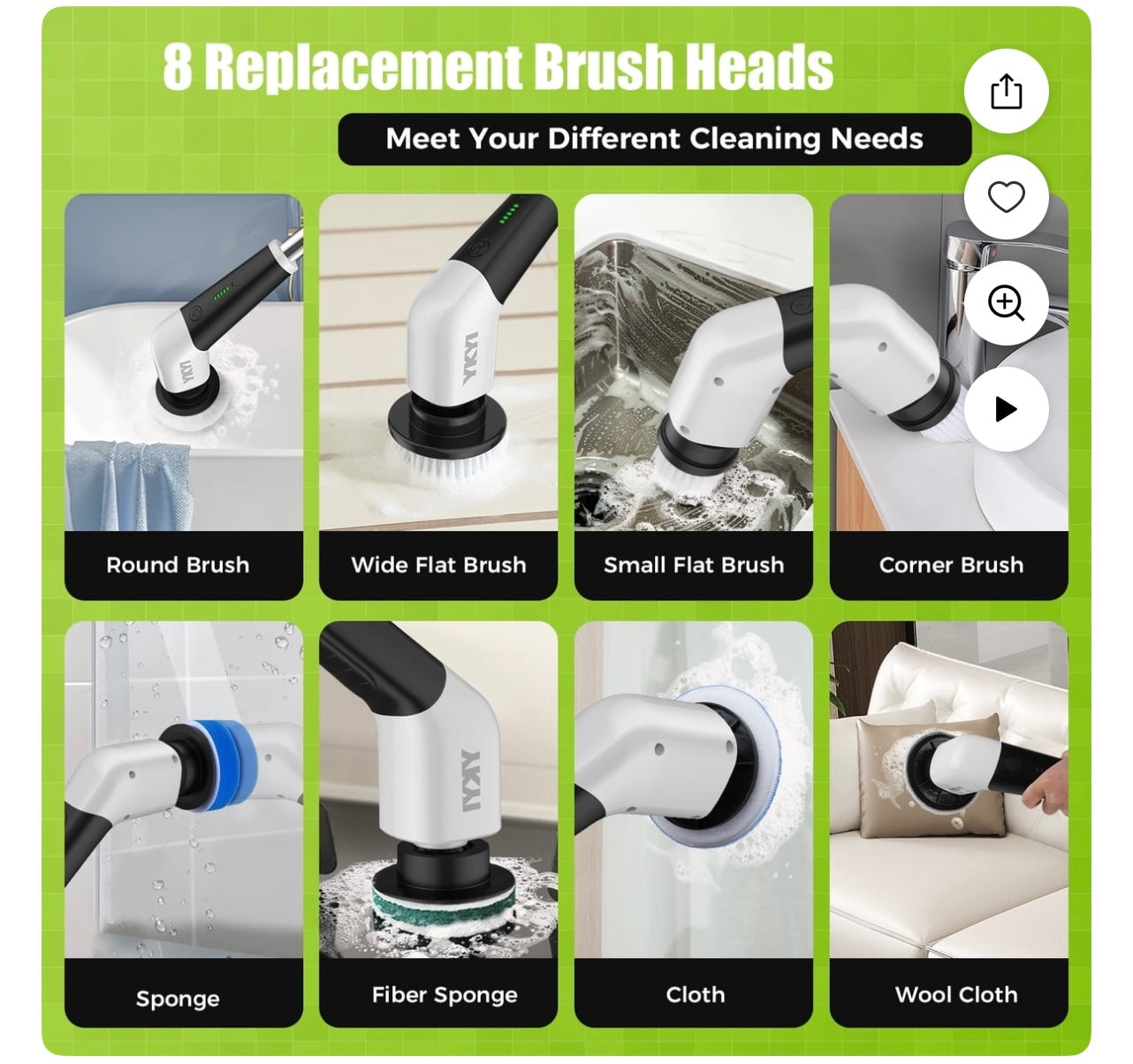 YKYI 8 in 1 Cleaning Brush.