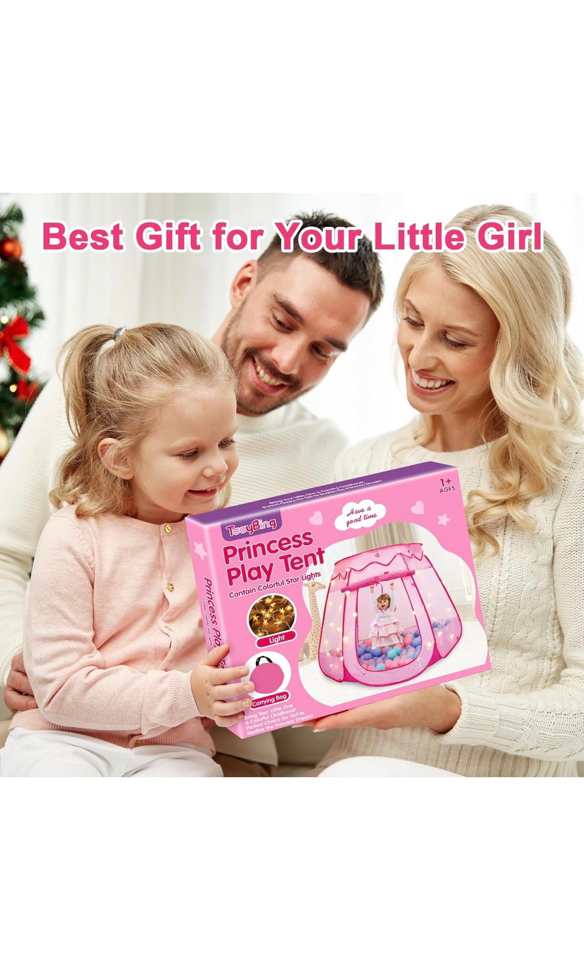 Pop up princess tent with star light