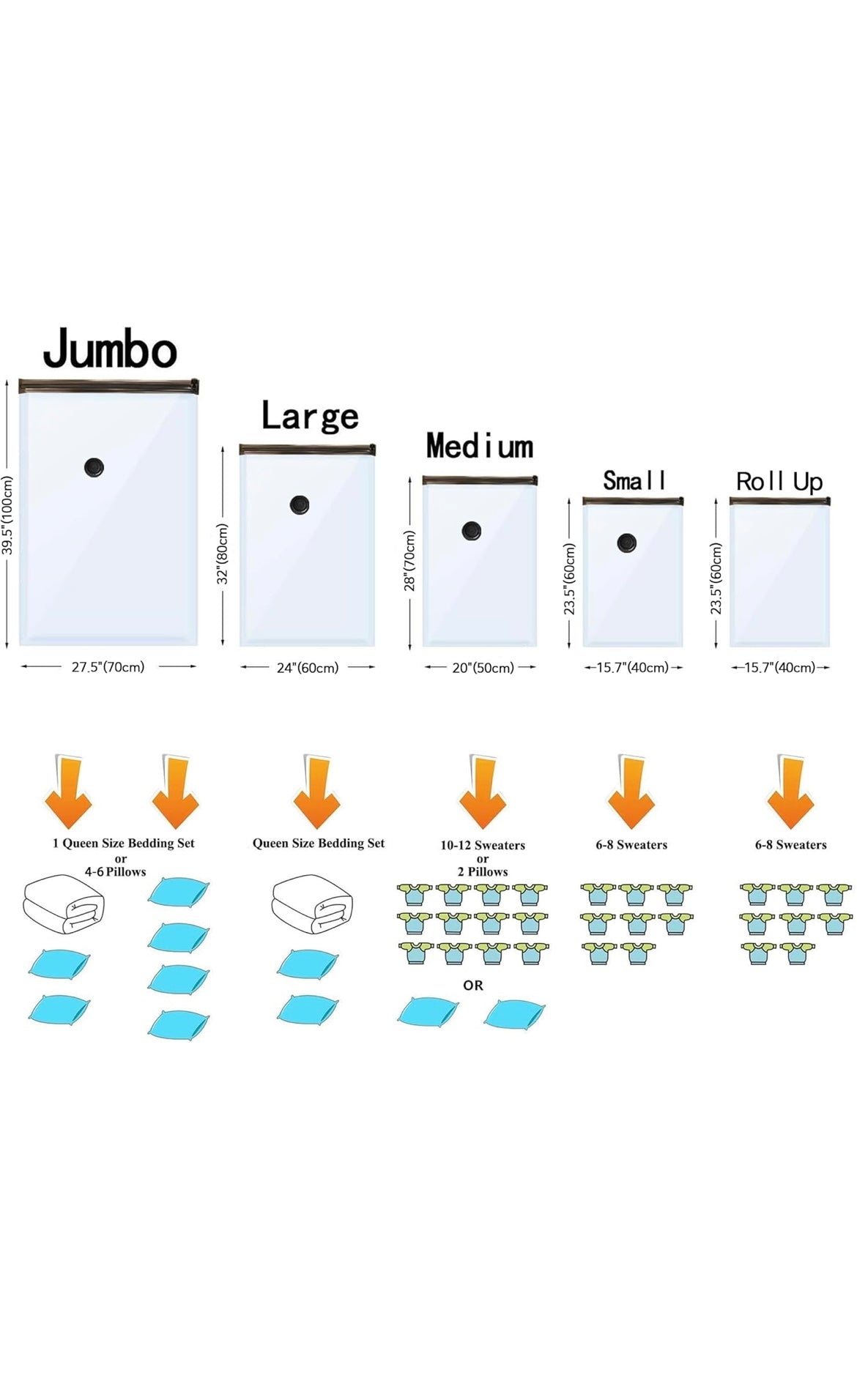 Vacuum storage bags