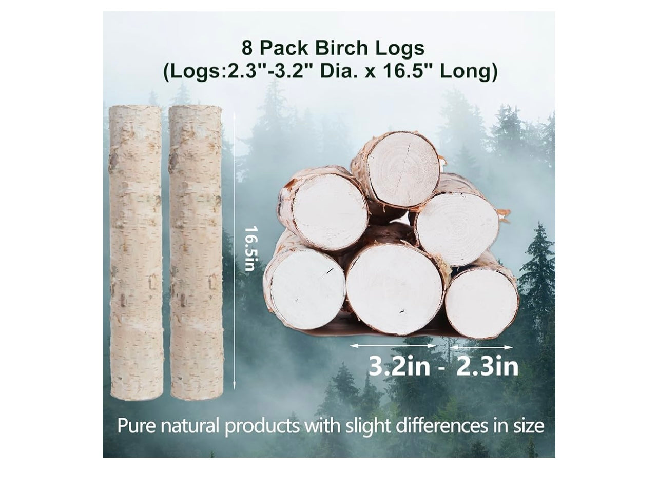 Decorative Birch Logs.