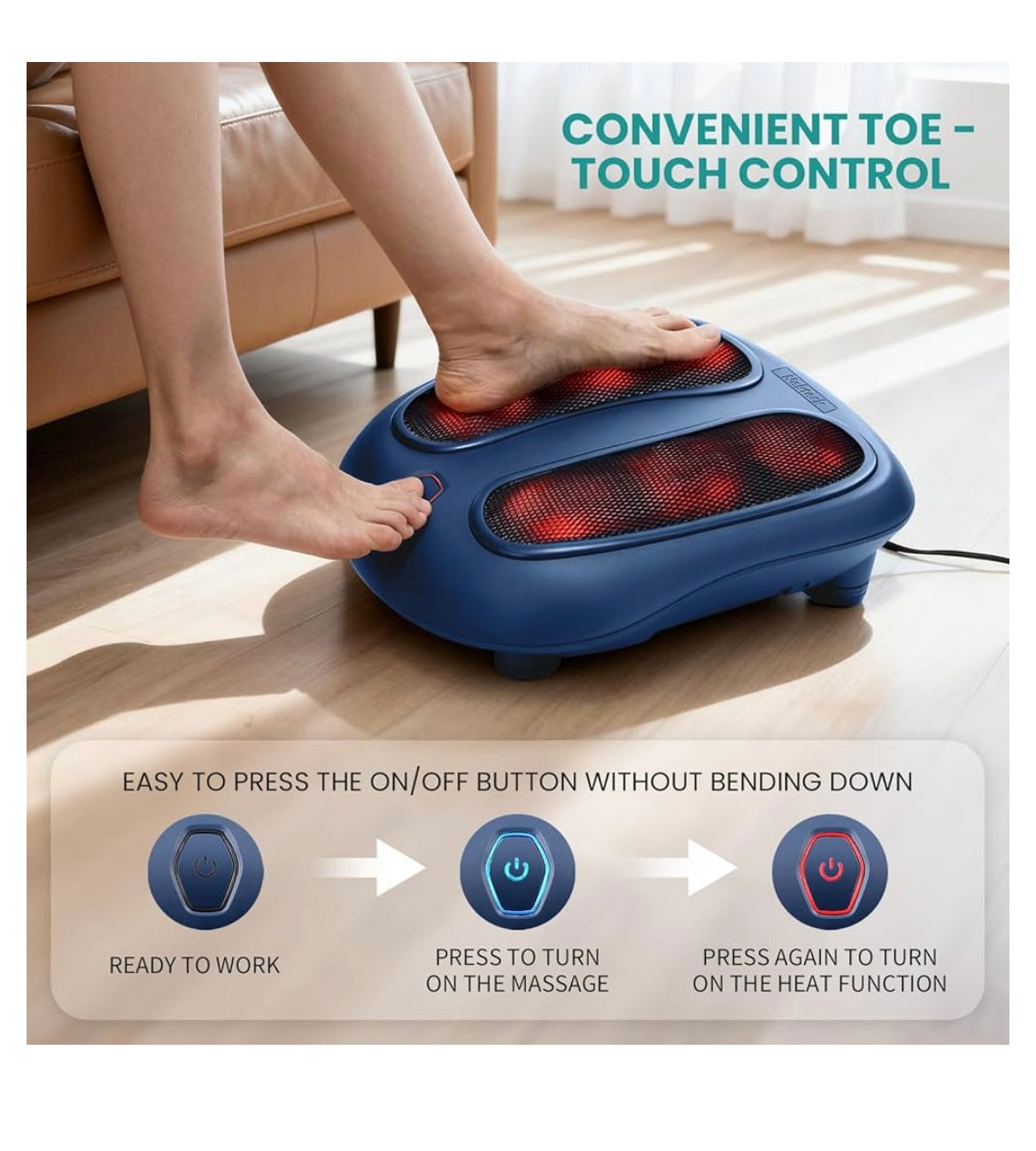 Foot massager with heat
