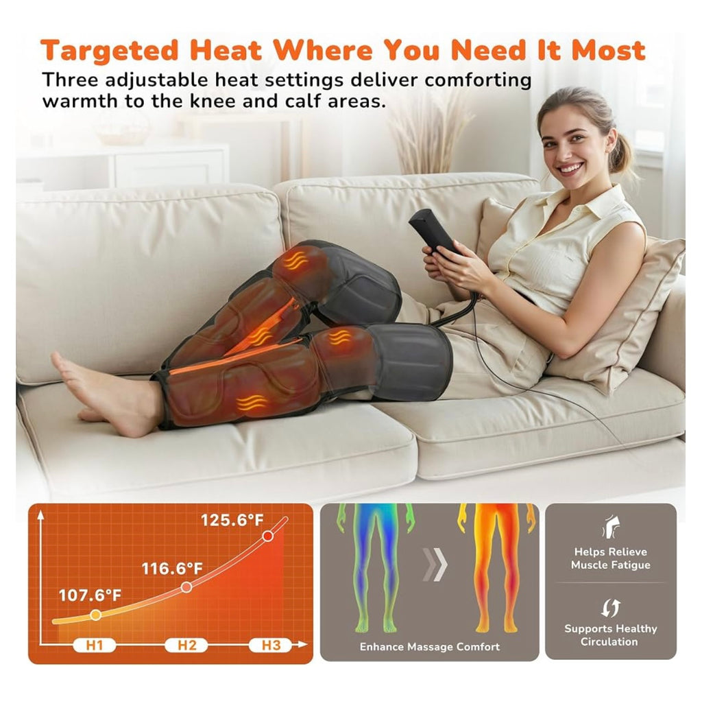 JzBrain Air Compression Leg Massager For Thigh and Calf.