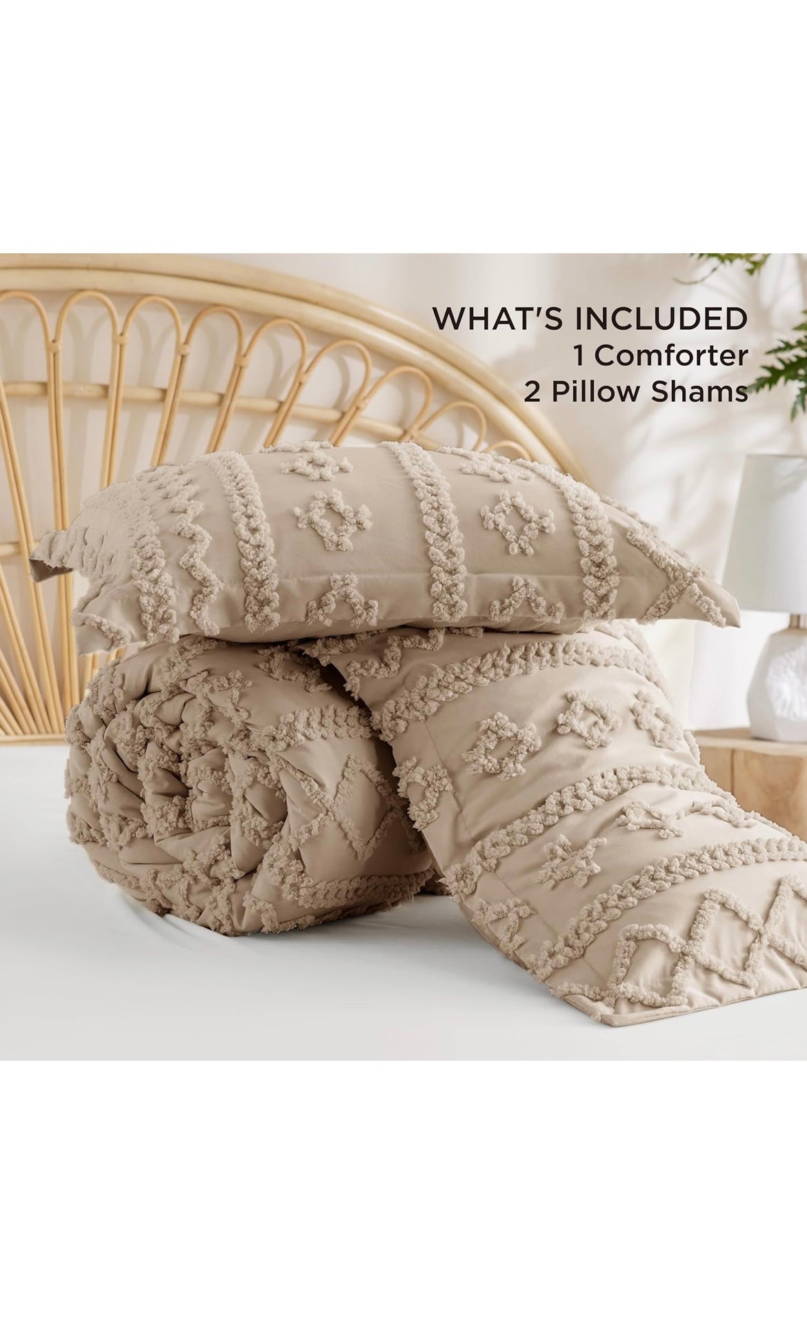 Bedsure tufted boho comforter set king size