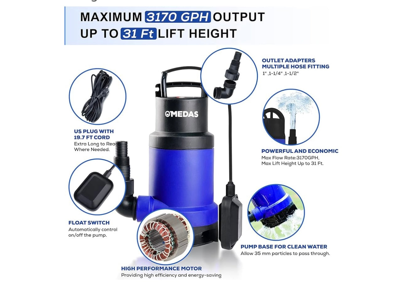 OMEDAS ELL-DRAIN 550 Submersible Pump.