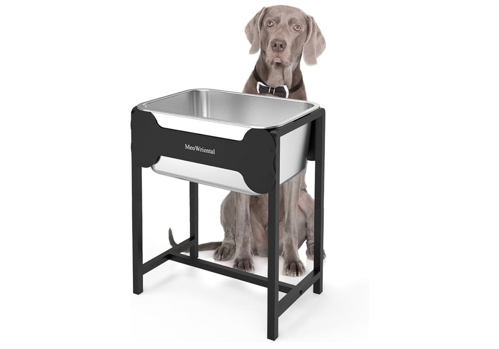 MeoWriental Elevated Stainless Steel Dog Water Bowl.