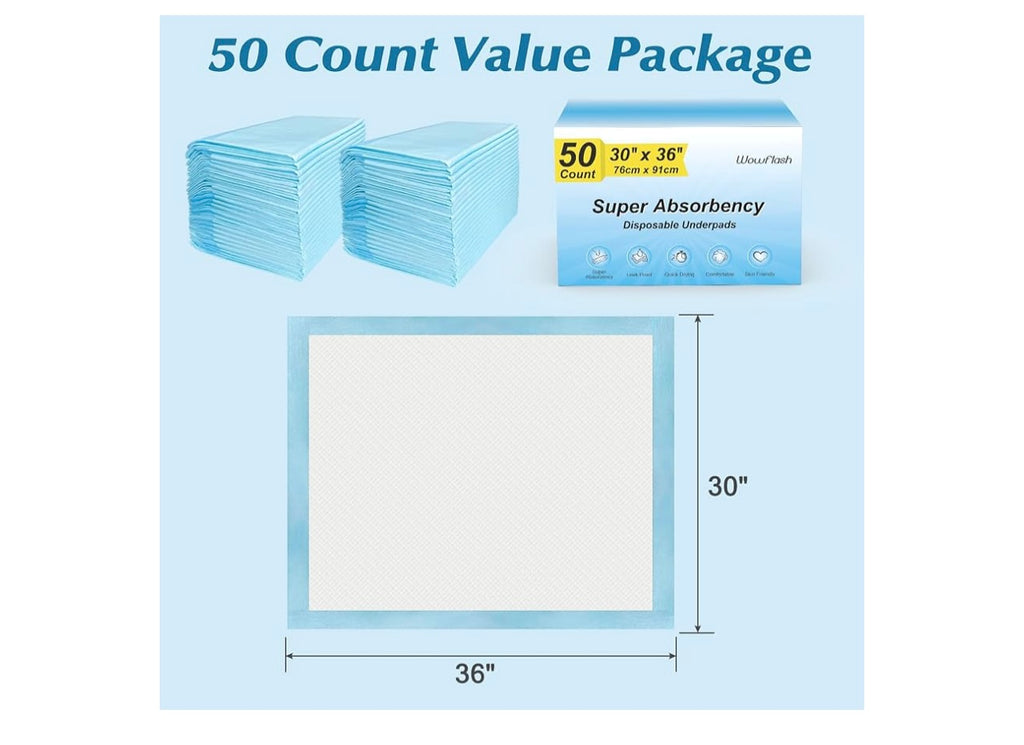 Wowflash Disposable Underpads.