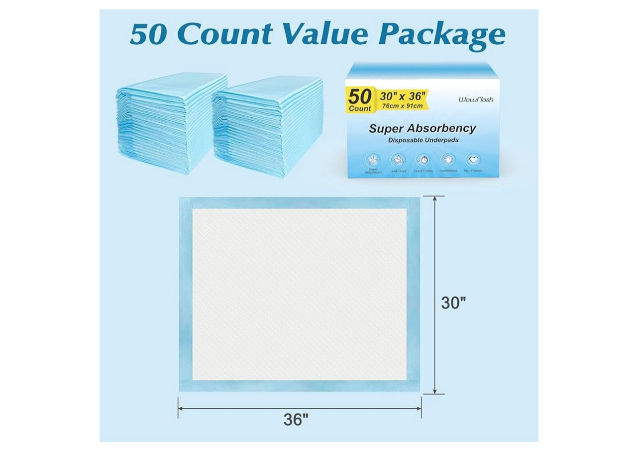 Wowflash Disposable Underpads.