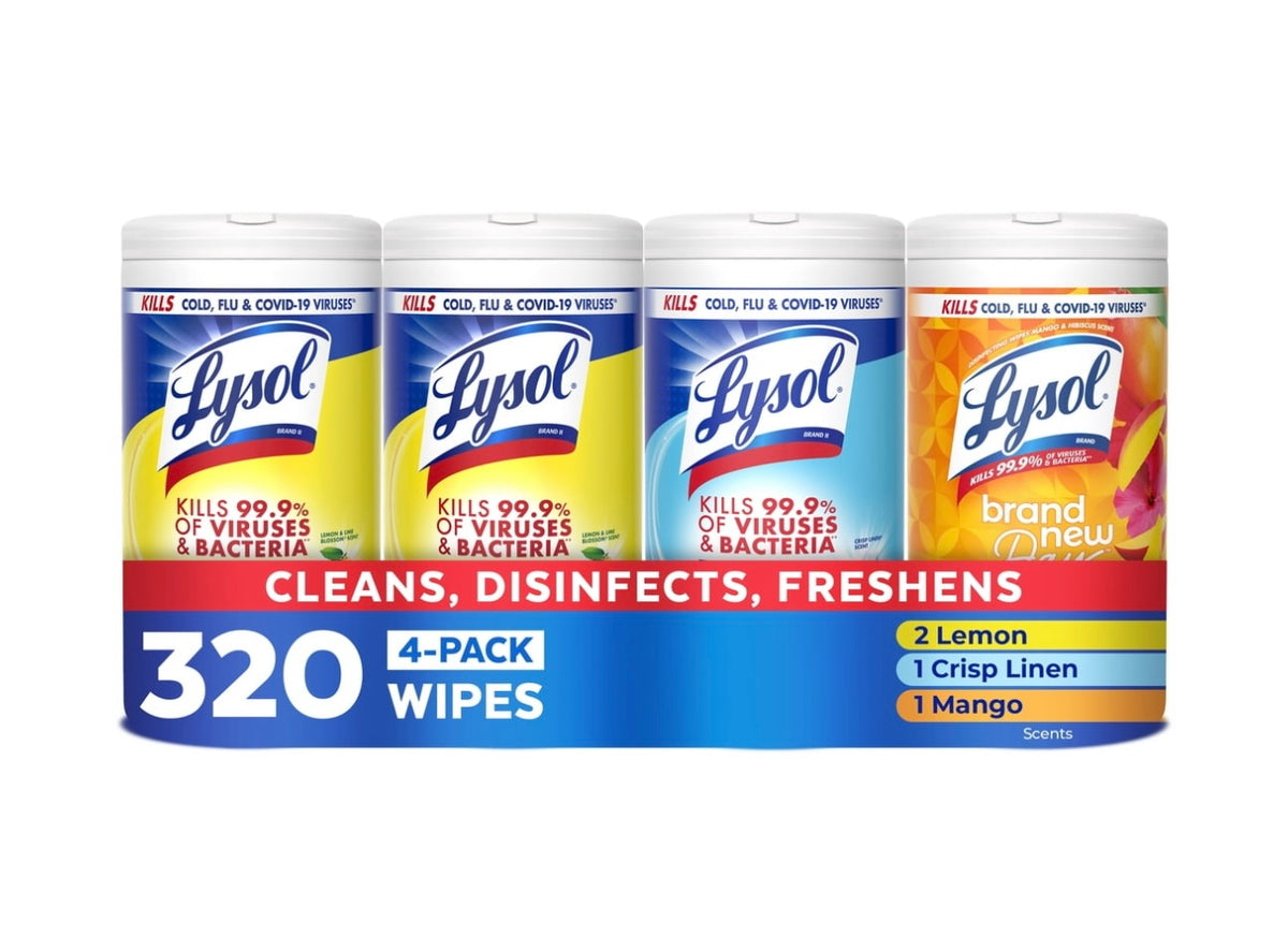 Lysol All-Purpose Cleaner & Disinfectant Wipes - 320ct/4pk.