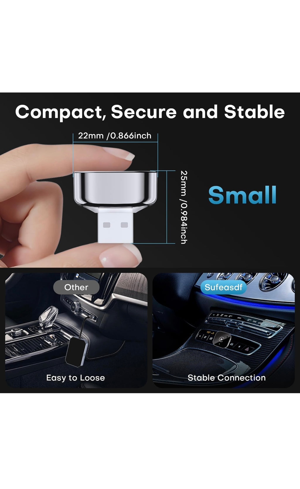 Wireless CarPlay and android auto adapter plug