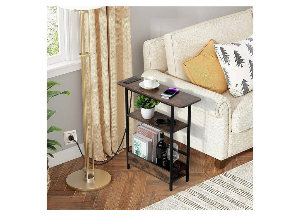 Narrow Side Table With USB-C Charging Station.