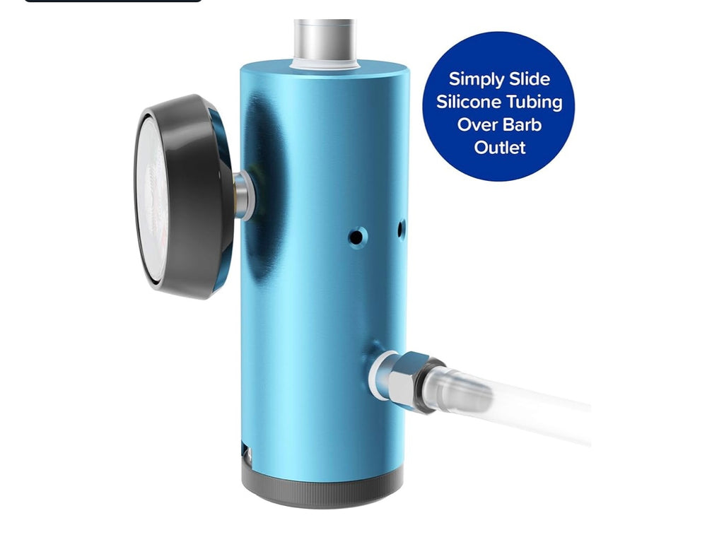 Nuvalsa Ozone Therapy Low Flow Oxygen Regulator. Compatible with Oxygen Cylinders up to 3,000 PSI.
