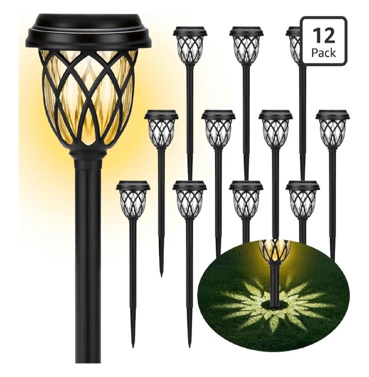 Solar Lights Outdoor 12 Pack Solar Garden Lights Waterproof