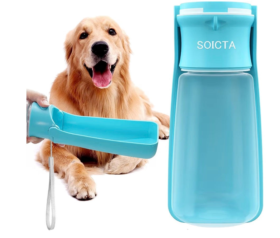 SOICTA Portable Dog Small Animals Water Bottle for Walking 19 OZ or 12 OZ Pet Water Bottles for Puppy Medium Large Dogs Little Animals Water Dispenser Dog Small Animals Water Bowl