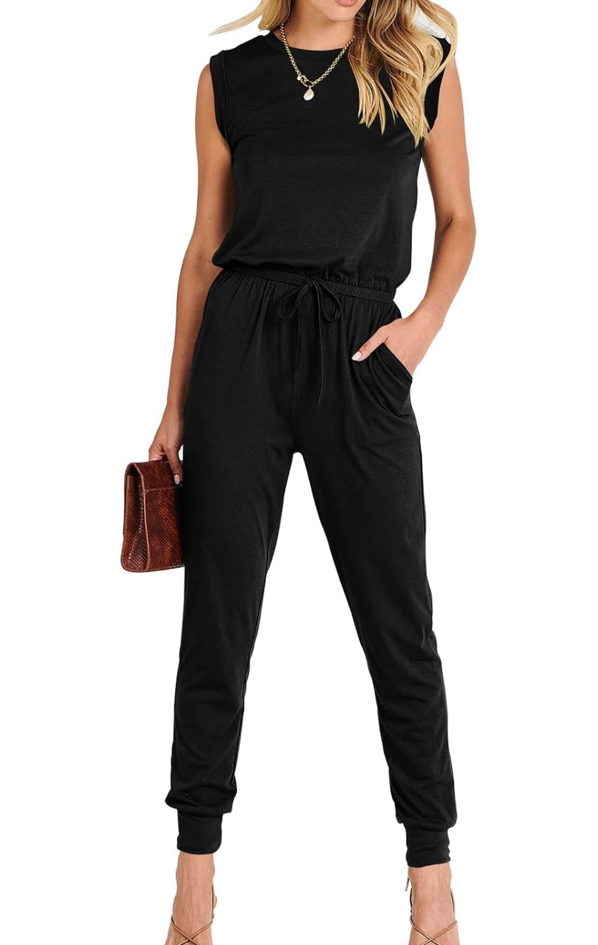 ANRABESS Jumpsuits for Women Summer Casual Sleeveless Rompers